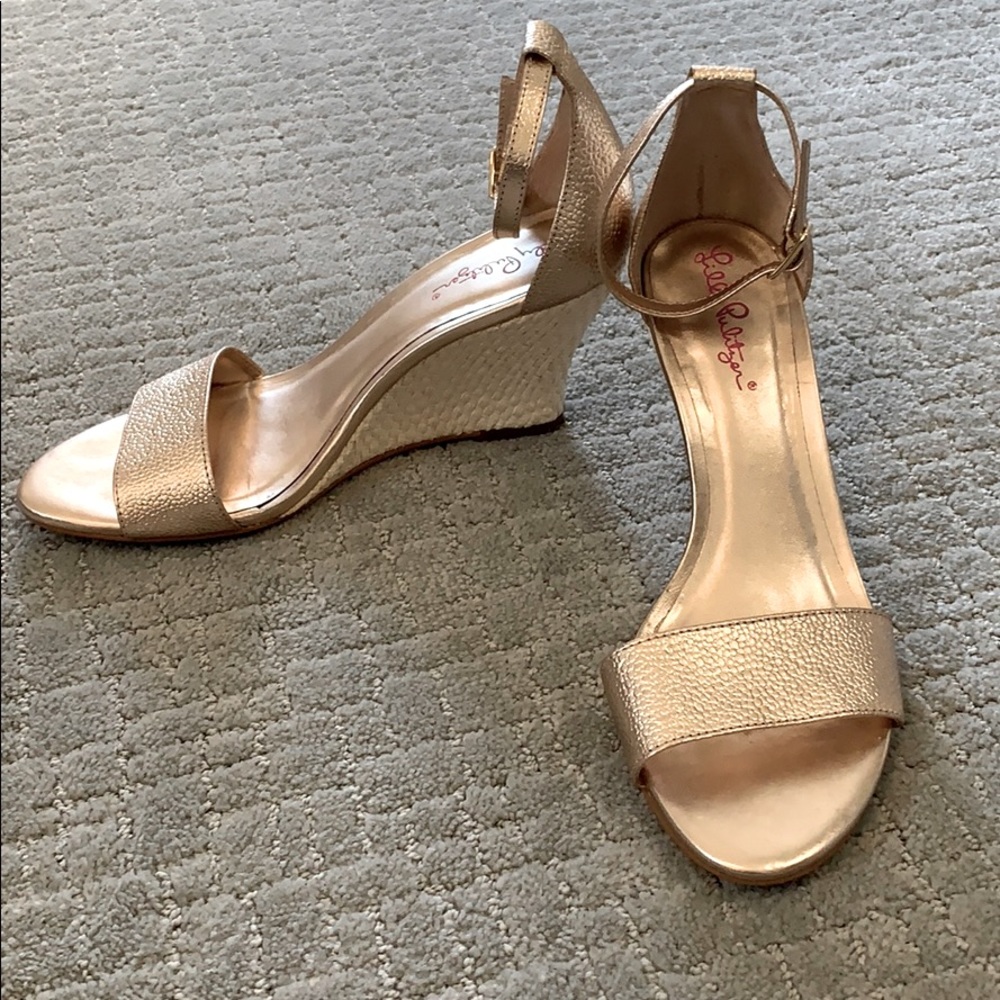 Lilly Pulitzer gold espadrilles size 8.5